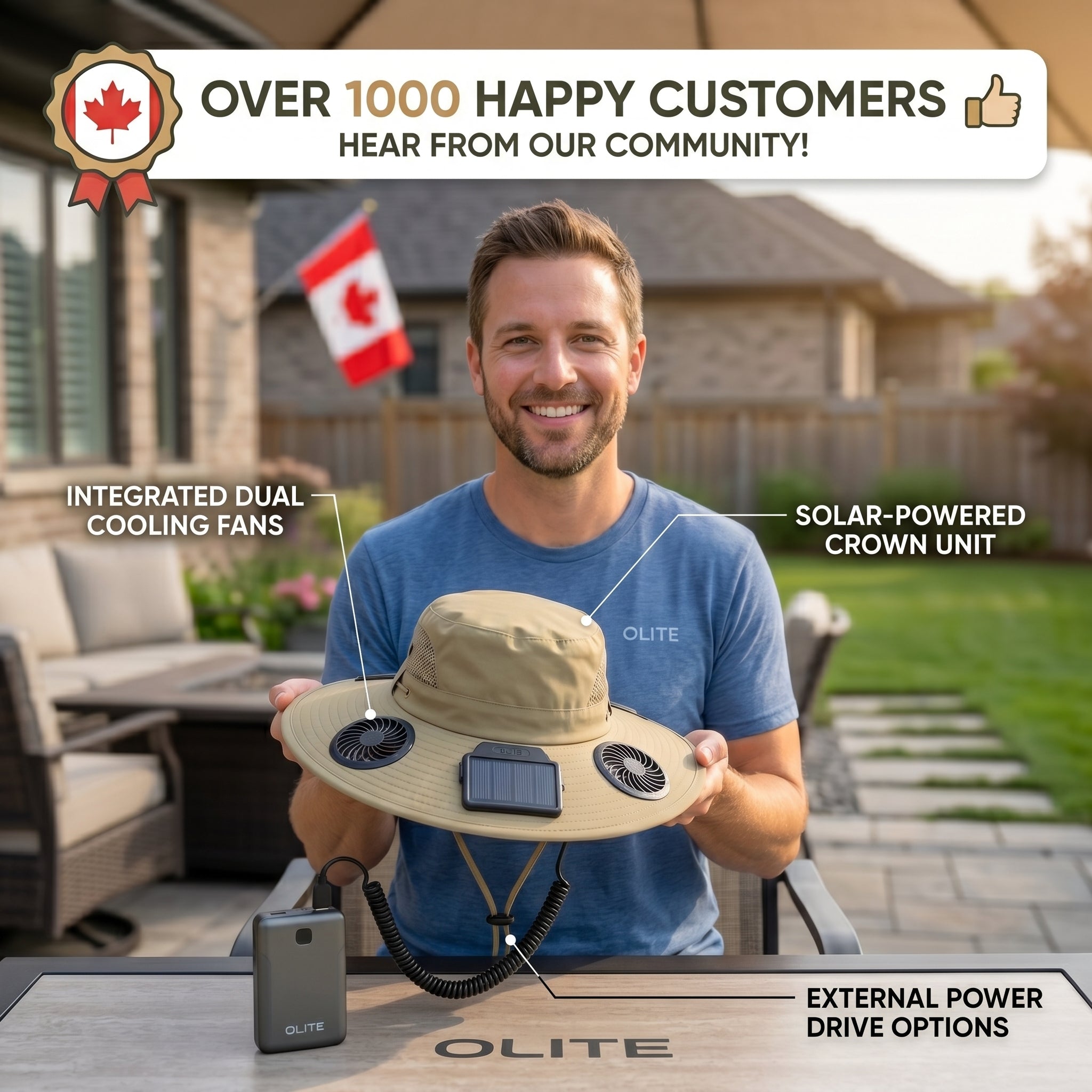Solar Rechargeable Cooling Fan Hat